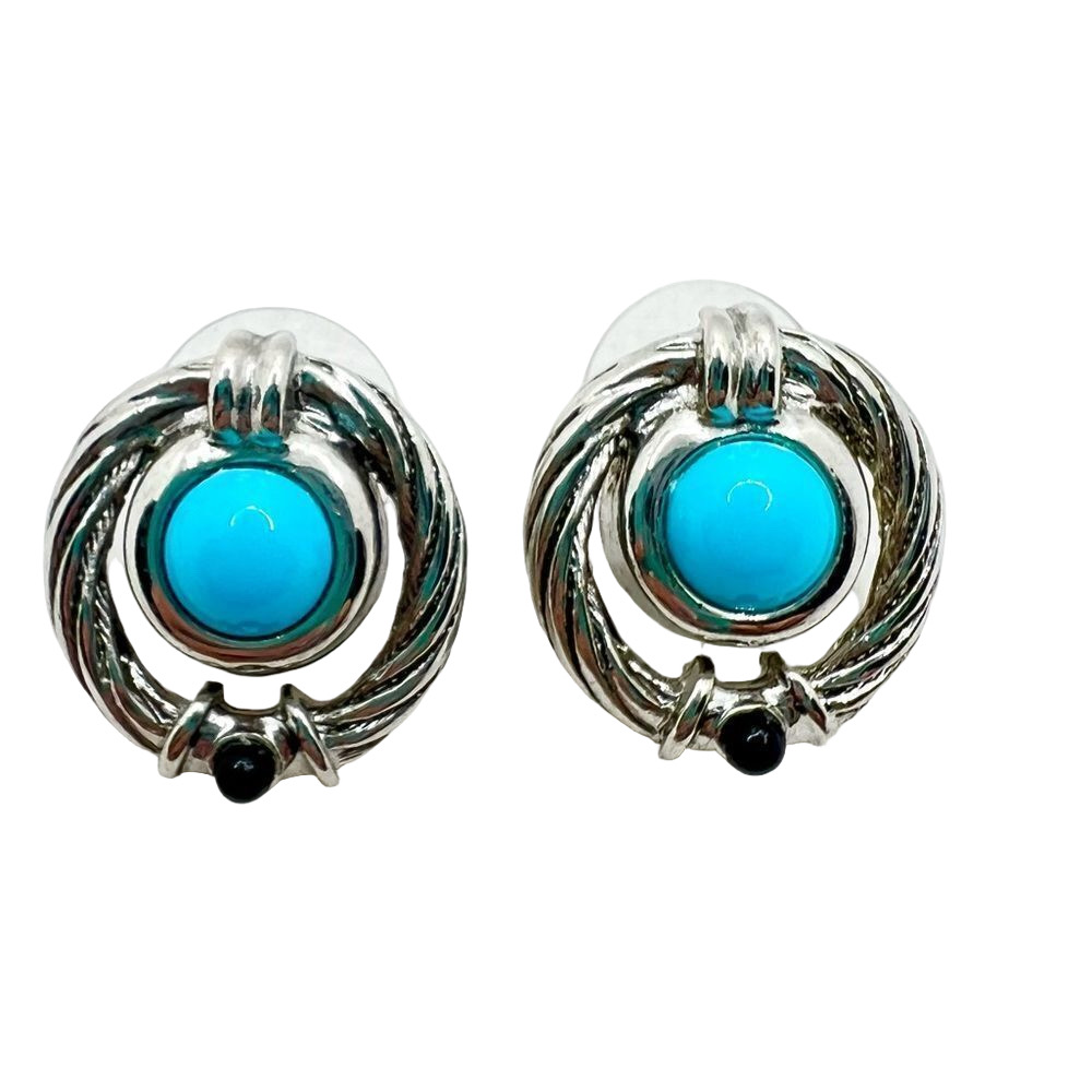 Lady Remington turquoise and silver post earrings